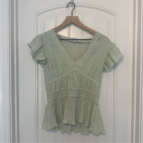 S’edge Blouse Ruffle Pastel Green Dainty Feminine Coquette Spring Size Medium - Picture 3 of 7